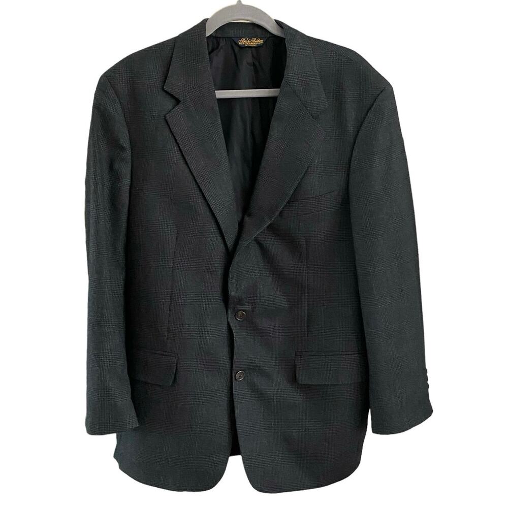 🌻 2/$20 Brooks Brothers 43R Fully Lined 100% Wool Jacket Blazer Union USA FLAW